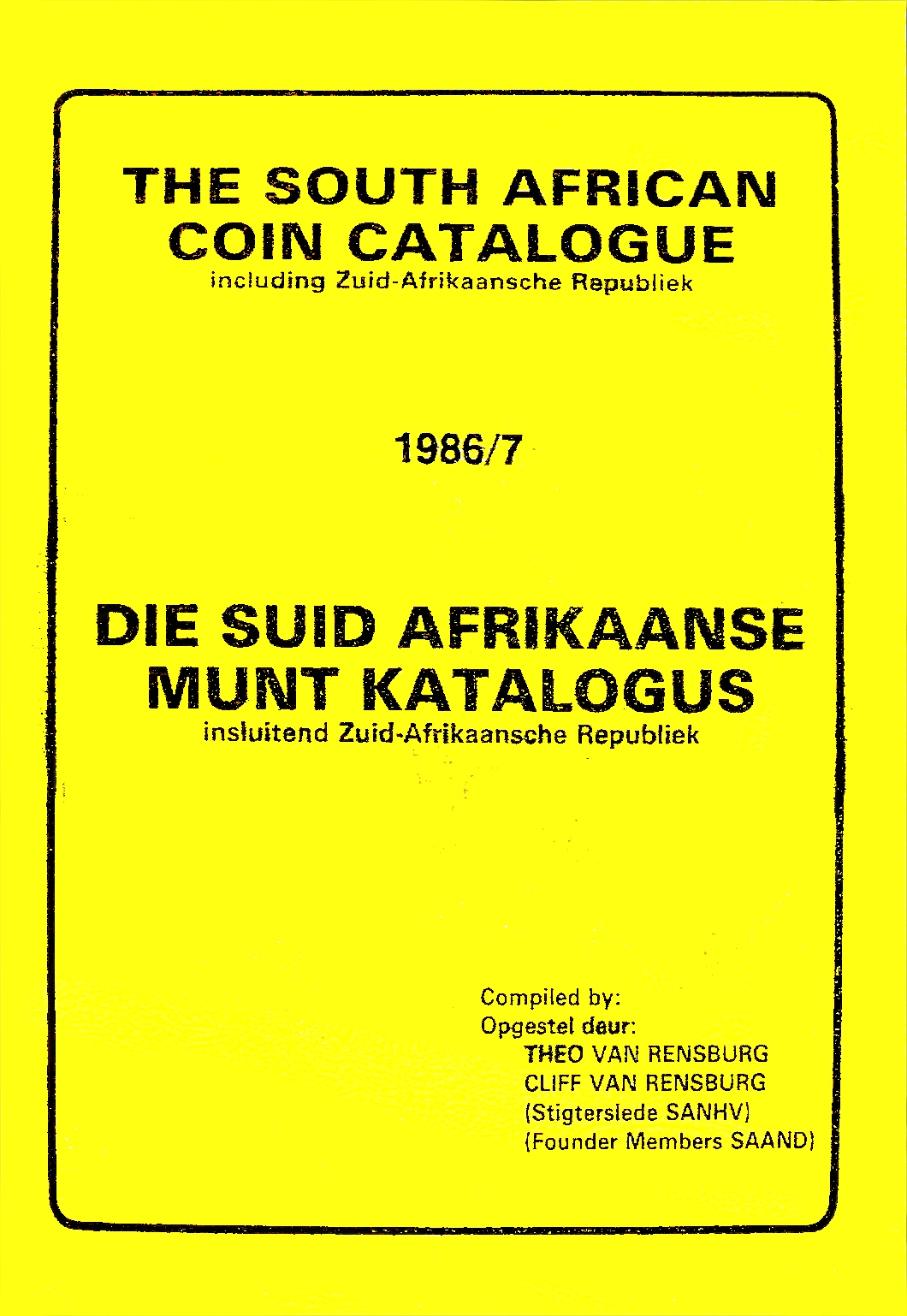 Randburg Coin Catalogue 1986 to 1987